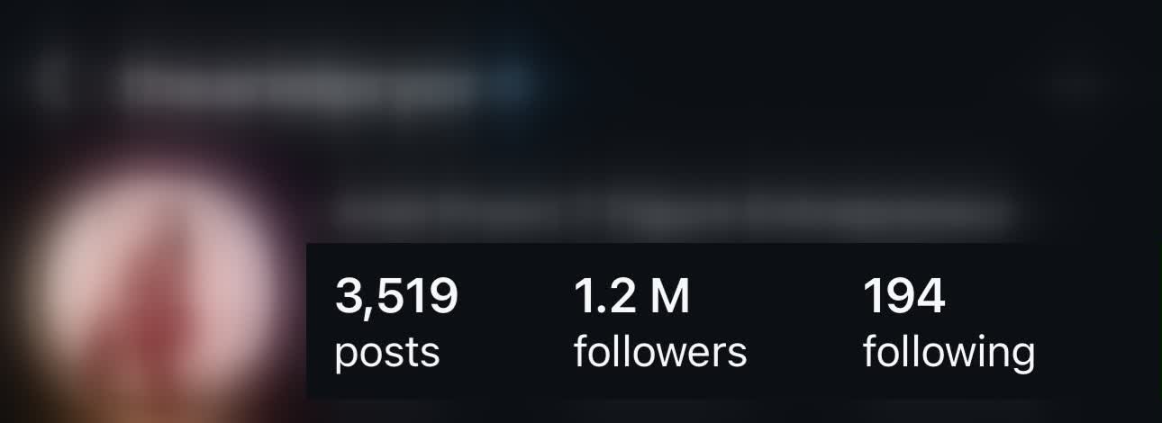 Webinar client account stats, identity blurred for privacy
